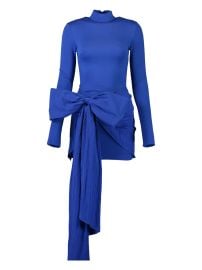 David Koma long-sleeve bow-detail Mini Dress Blue at Farfetch